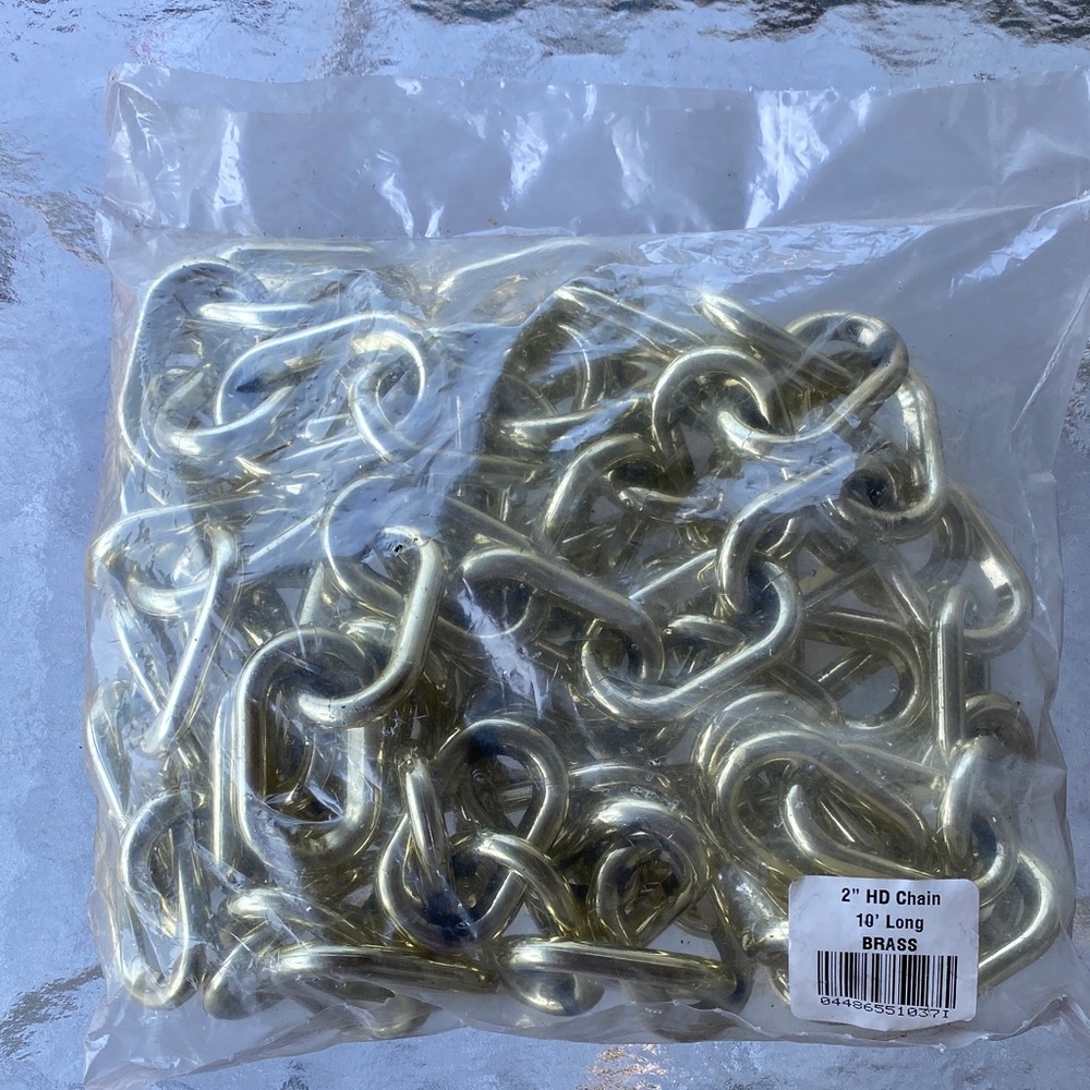 Heavy-Duty plastic Brass Chain  10' Length
